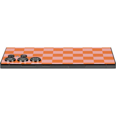 Orange Checkered Galaxy S25 Ultra Skin